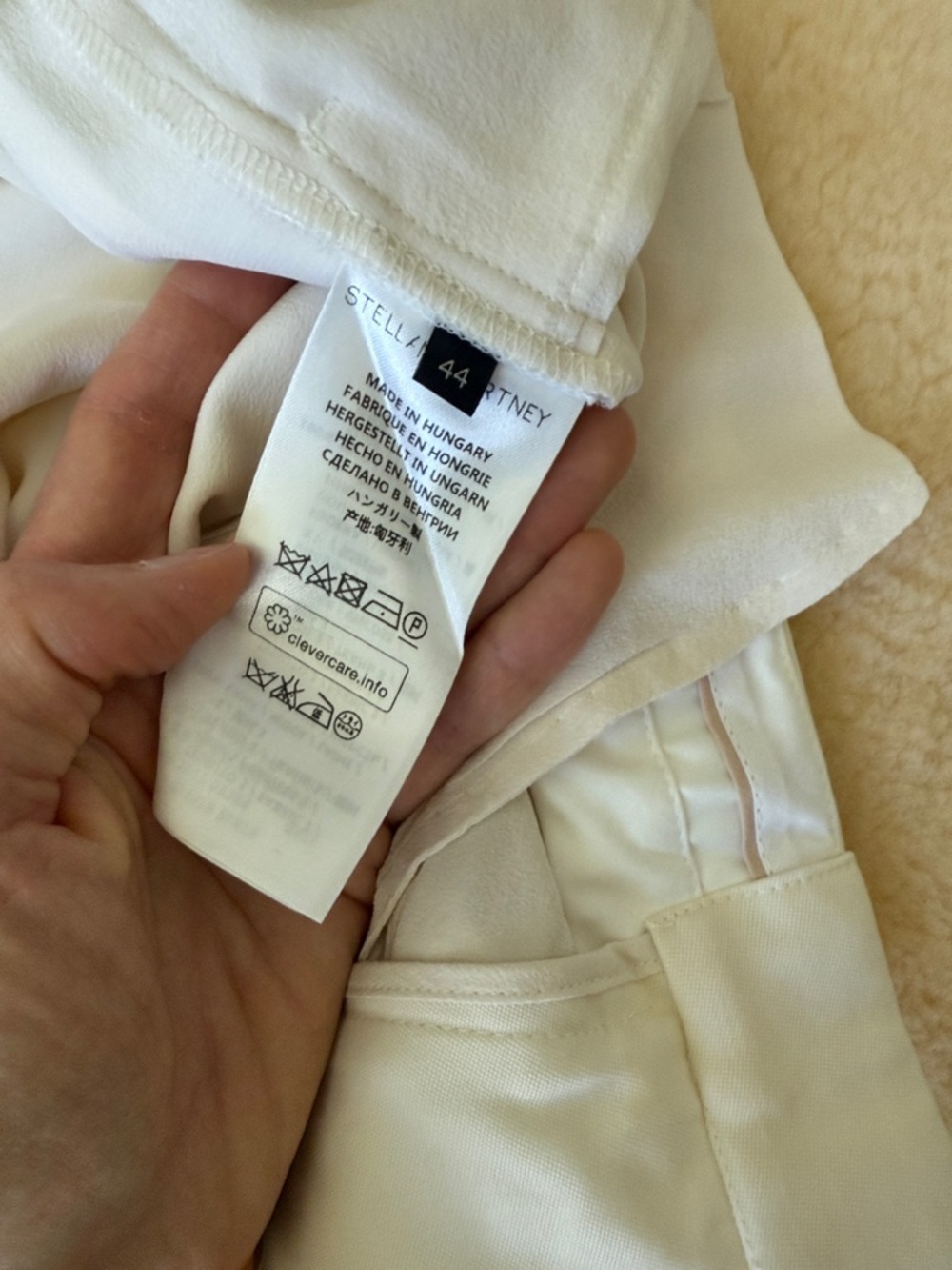 Stella McCartney cream wool silk lined trousers - Picture 5 of 6